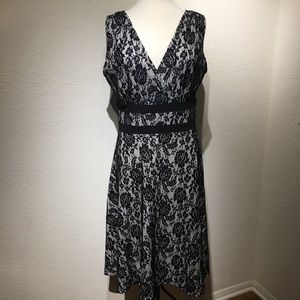 Lace surplice front dress